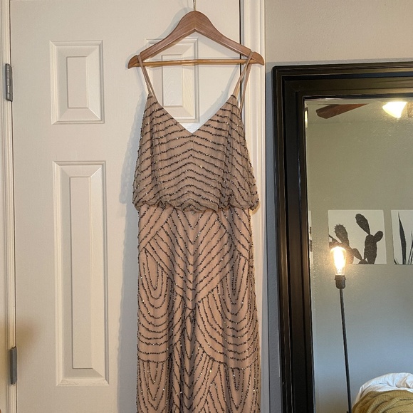 Adrianna Papell Beaded Floor Length Dress - US 4/EU36 - Picture 5 of 12